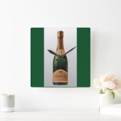 HORLOGE CARRÉE BOUTEILLE DE CHAMPAGNE (Maison)