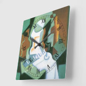 Horloge Carrée Bouteille et plat de fruits de Juan Gris, Cubisme  (Angle)