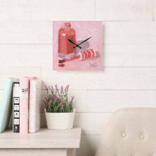 Horloge Carrée Bouteille ouverte