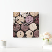 Horloge Carrée Bouteilles à vin (Maison)