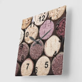 Horloge Carrée Bouteilles à vin (Angle)