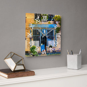 Horloge Carrée Boutique De Chocolat Parisien, Par Gary Poling