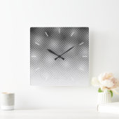 Horloge Carrée Bouton Motif Artsy Black and White Moiré (Maison)