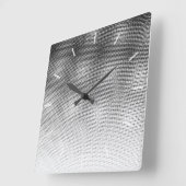 Horloge Carrée Bouton Motif Artsy Black and White Moiré (Angle)
