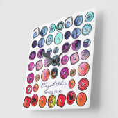 Horloge Carrée Bouton Salle de couture (Angle)