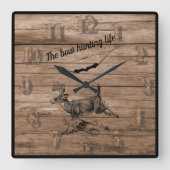 Horloge Carrée Bow Hunting Life Woods Buck and Archery Bow (Recto)