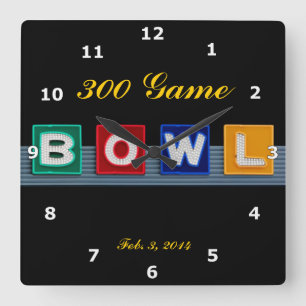 Horloge Carrée Bowling Rétro
