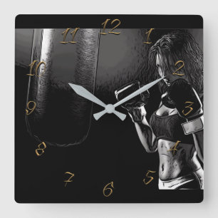 Horloge Carrée Boxing gym