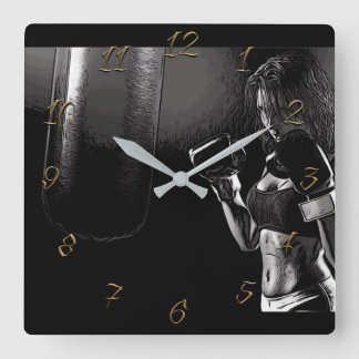 Horloge Carrée Boxing gym
