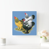 Horloge Carrée Brahmas Three Roosters (Maison)