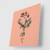 Horloge Carrée Branches d'insectes (Angle)