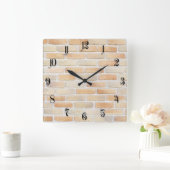 Horloge Carrée Brick wall (Maison)