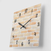 Horloge Carrée Brick wall (Angle)