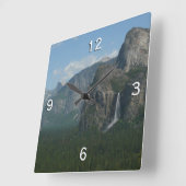 Horloge Carrée Bridalveil Falls et Half Dome à Yosemite (Angle)