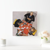 Horloge Carrée Bridge Game par Norman Rockwell (Maison)