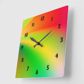Horloge Carrée Bright Multi-Color Numbered (Angle)
