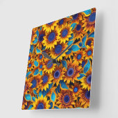 Horloge Carrée Bright Sunflower Clock (Angle)
