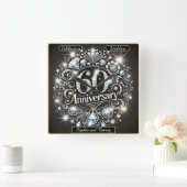 Horloge Carrée Brilliance Éternelle : Conception du 60e Anniversa (Maison)