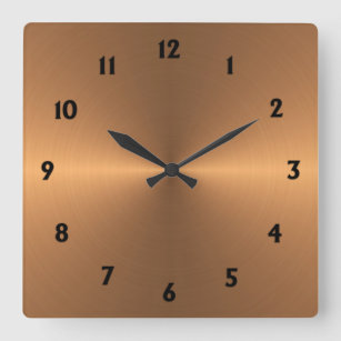 Horloge Carrée Brin cuivre