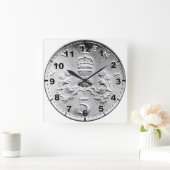 Horloge Carrée "British 5p Coin" (Maison)