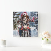 Horloge Carrée Brittany Spaniel Dog équitation moto Noël (Maison)