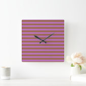Horloge Carrée Brown and Purple Stripes (Maison)