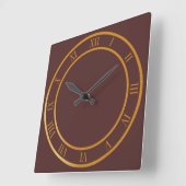 Horloge Carrée Brown Arrière - plan numérique simple (Angle)