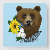 Horloge Carrée Brown bear (Recto)