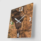 Horloge Carrée Brown Bear Square Wall Clock (Angle)