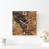 Horloge Carrée Brown Bear Square Wall Clock (Maison)