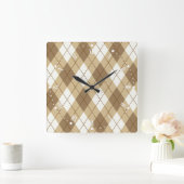 Horloge Carrée Brown Beige (Maison)