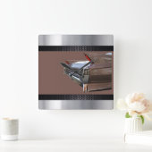 Horloge Carrée Brown Cadillac Noir, Argent (Maison)