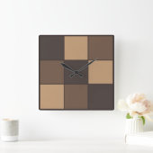 Horloge Carrée Brown Checkers (Maison)