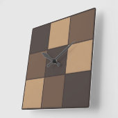 Horloge Carrée Brown Checkers (Angle)