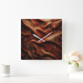 Horloge Carrée brown leather (Maison)