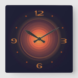 Horloge Carrée Brown profond avec Gold Swirl Center>Horloges mura