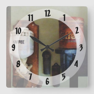 Horloge Carrée Broyeur de boîte de café et de café