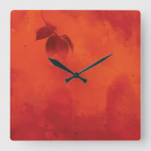 Horloge Carrée Brûlé Orange Persimmon Feuilles Abtract Automne (Recto)