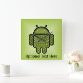 Horloge Carrée Bubbles Doodle Character for the Android™ robot (Maison)