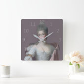 Horloge Carrée Buble chewing-gum Diva soufflant une bulle rose ch (Maison)