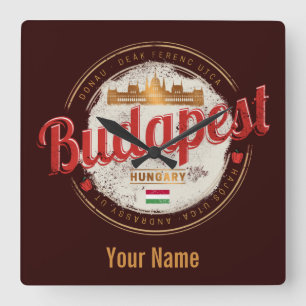 Horloge Carrée Budapest Design Hongrie Parlement Vintage