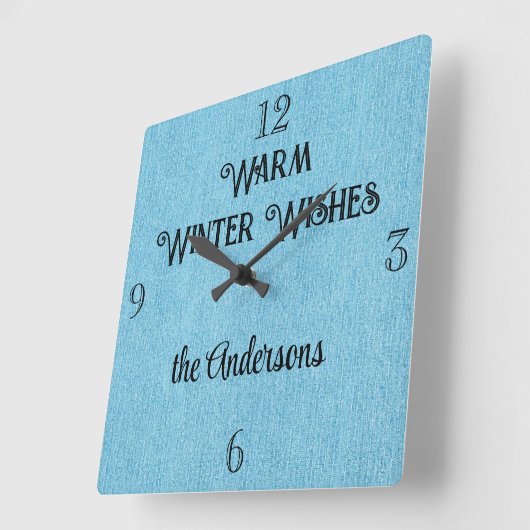 Horloge Carrée Budget Acheter ! Dénim bleu hiver Imprimer 10,75 p (Angle)