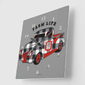 Horloge Carrée Buffalo Check Camion (Angle)