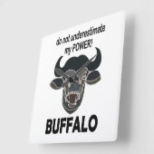 Horloge Carrée Buffalo Head Bison Animal Buffalo (Angle)