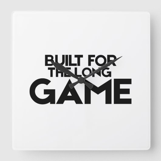 Horloge Carrée Built For The Long Game Minimalist Square Clock (Recto)