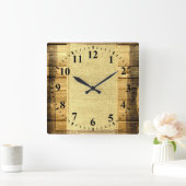 Horloge Carrée Bulap Rustic Wood Look (Maison)