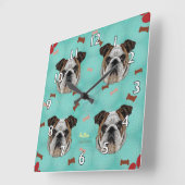 Horloge Carrée Bulldog (Angle)