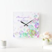 Horloge Carrée Bulles de savon (Maison)