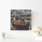 Horloge Carrée Bullmastiff Noël Festive Voyage (Maison)