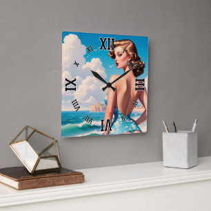 Horloge Carrée Buns Need Sun Too AI Concept Art by Xzendor7